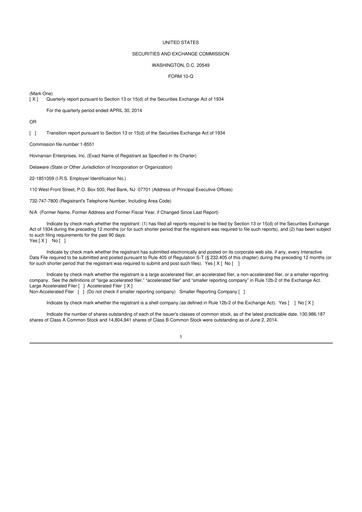 Vorschaubild Hovnanian Enterprises
 10-Q Quartalsbericht  