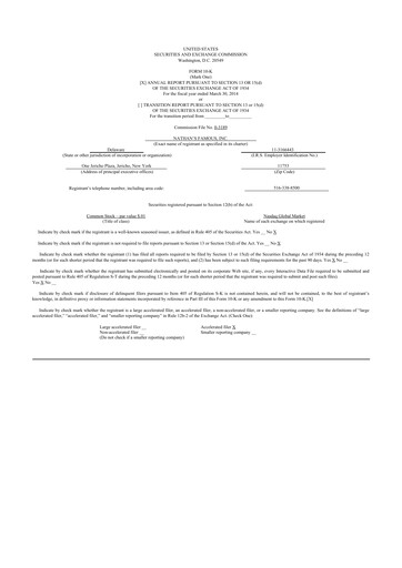 Thumbnail Nathan's Famous 10-K Annual Report 2014