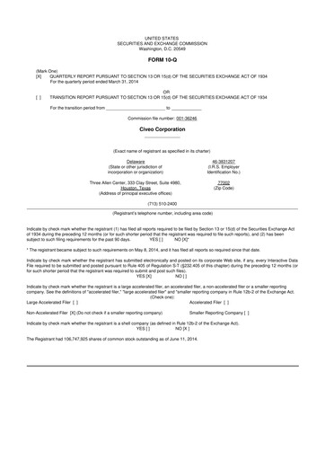 Thumbnail Civeo 10-Q Quarterly Report FY2014 