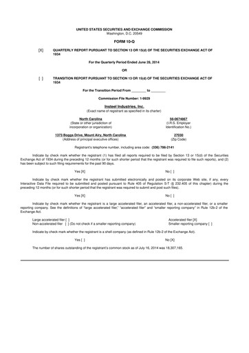 Vorschaubild Insteel Industries 10-Q Quartalsbericht  