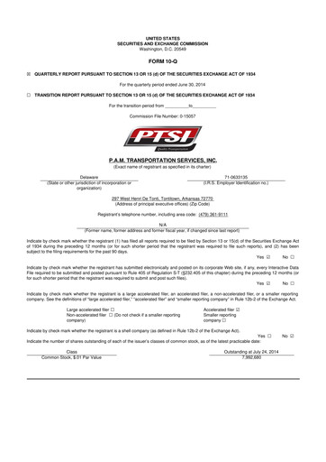 Thumbnail PAMT Corp 10-Q Quarterly Report FY2014 