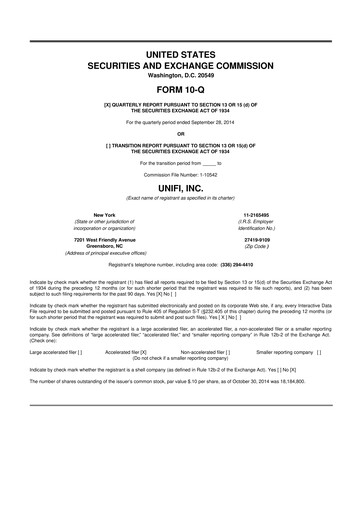 Thumbnail Unifi 10-Q Quarterly Report FY2015 