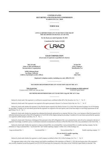 Thumbnail Genasys 10-K Annual Report 2014