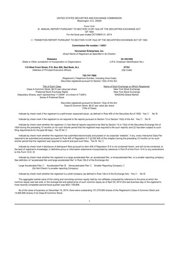 Thumbnail Hovnanian Enterprises
 10-K Annual Report 