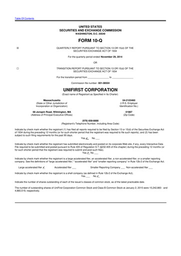 Vorschaubild UniFirst 10-Q Quartalsbericht 2015 