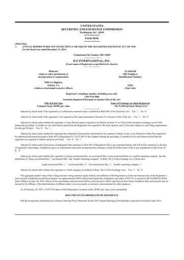 Thumbnail ICF International 10-K Annual Report 2014