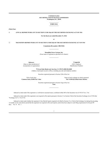 Thumbnail Monolithic Power Systems 10-K Annual Report 2014