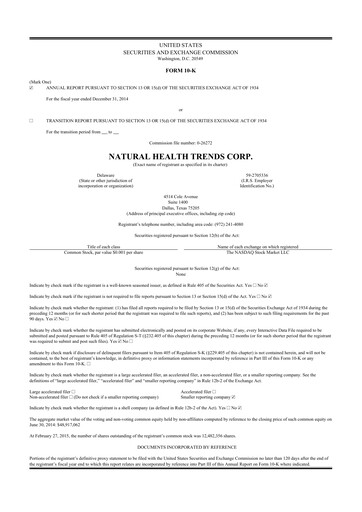 Thumbnail Natural Health Trends 10-K Annual Report 2014