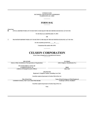 Vorschaubild Imunon 10-K Jahresbericht 2014