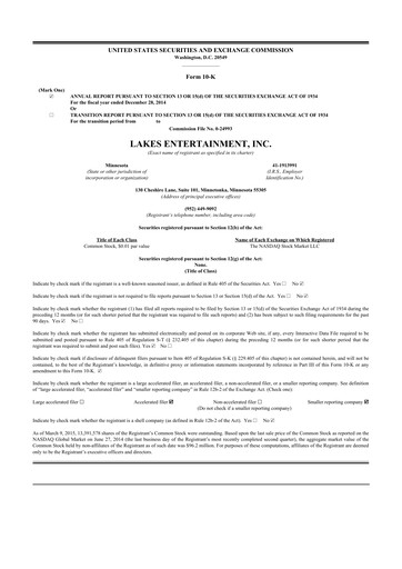 Thumbnail Golden Entertainment
 10-K Annual Report 2014