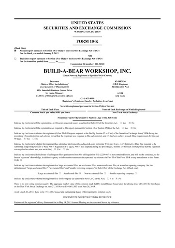 Thumbnail Build-A-Bear Workshop 10-K Annual Report 2014