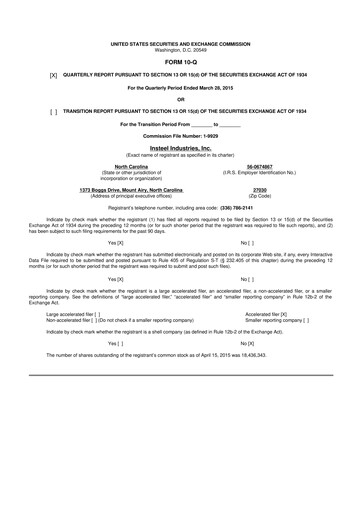 Vorschaubild Insteel Industries 10-Q Quartalsbericht  