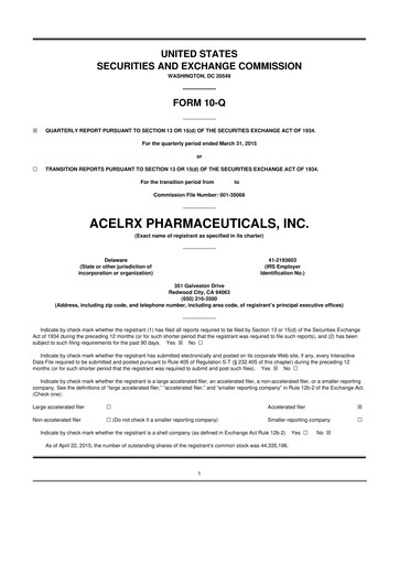 Thumbnail Talphera 10-Q Quarterly Report FY2015 