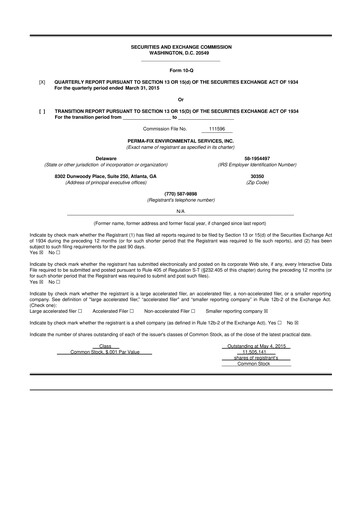 Thumbnail Perma-Fix Environmental Services 10-Q Quarterly Report FY2015 