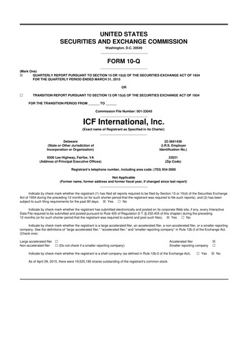 Thumbnail ICF International 10-Q Quarterly Report FY2015 