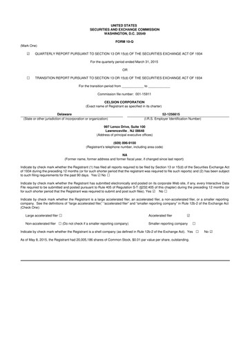 Vorschaubild Imunon 10-Q Quartalsbericht 2015 