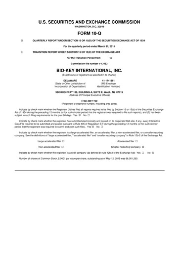 Vorschaubild BIO-key International
 10-Q Quartalsbericht 2015 