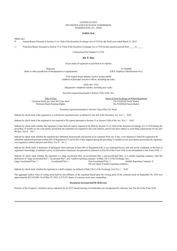 Thumbnail Air T, Inc. 10-K Annual Report 2015