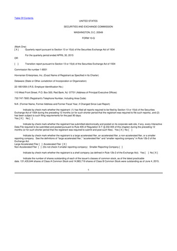 Vorschaubild Hovnanian Enterprises
 10-Q Quartalsbericht  