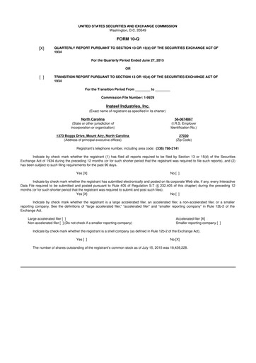 Vorschaubild Insteel Industries 10-Q Quartalsbericht  