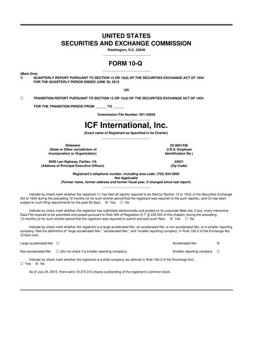 Thumbnail ICF International 10-Q Quarterly Report FY2015 
