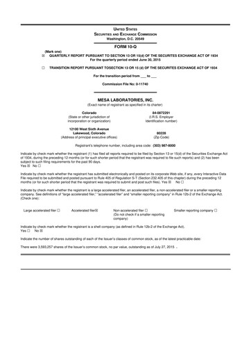 Thumbnail Mesa Laboratories 10-Q Quarterly Report FY2016 