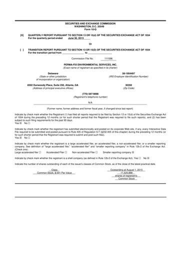 Thumbnail Perma-Fix Environmental Services 10-Q Quarterly Report FY2015 