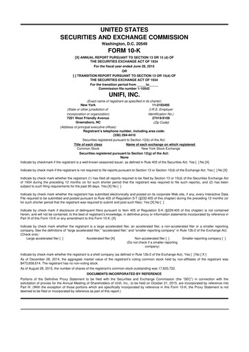 Thumbnail Unifi 10-K Annual Report 2015