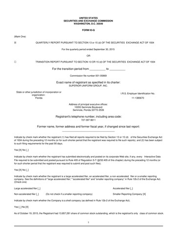 Thumbnail Superior Group of Companies 10-Q Quarterly Report FY2015 