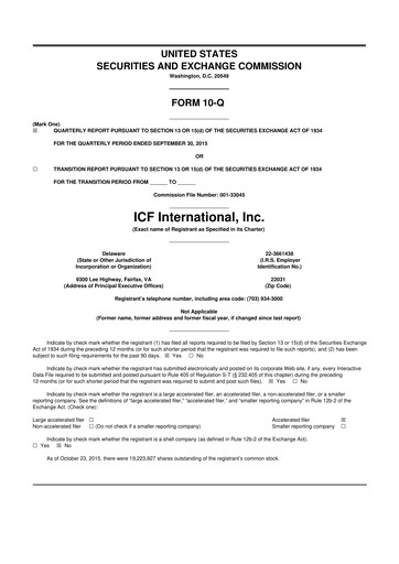 Thumbnail ICF International 10-Q Quarterly Report FY2015 
