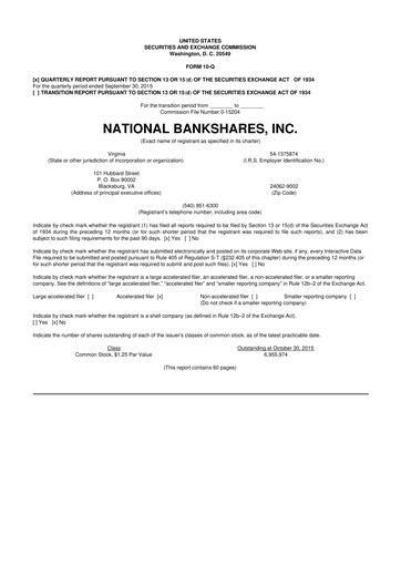 Thumbnail National Bankshares 10-Q Quarterly Report FY 
