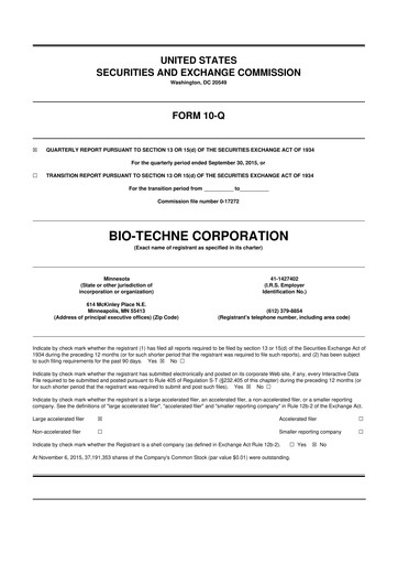 Vorschaubild Bio-Techne 10-Q Quartalsbericht 2016 