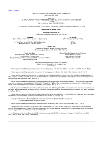 Thumbnail Hovnanian Enterprises
 10-K Annual Report 