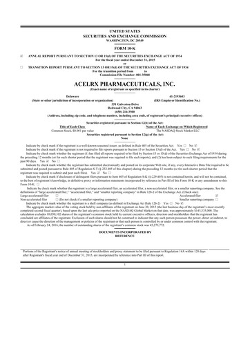 Vorschaubild Talphera 10-K Jahresbericht 2015