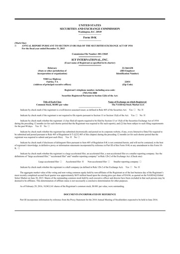 Thumbnail ICF International 10-K Annual Report 2015