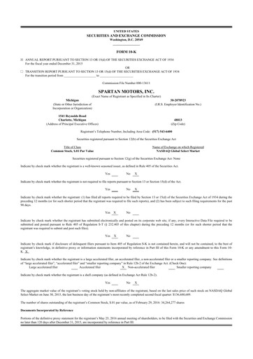 Thumbnail The Shyft Group 10-K Annual Report 2015