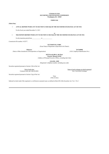 Thumbnail FutureFuel 10-K Annual Report 2015