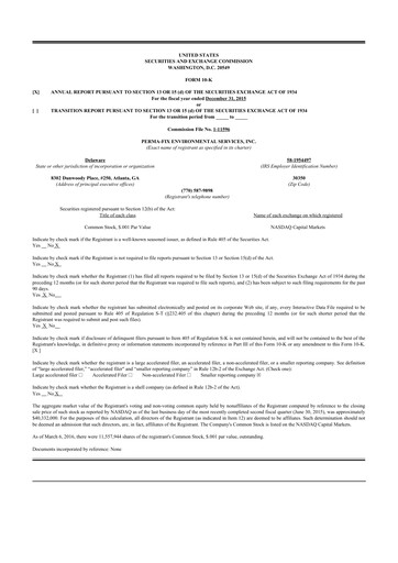 Thumbnail Perma-Fix Environmental Services 10-K Annual Report 2015