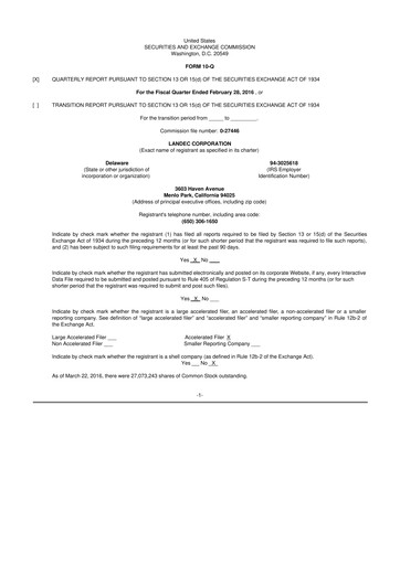 Thumbnail Lifecore Biomedical 10-Q Quarterly Report FY 