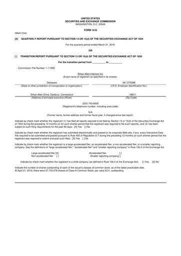 Thumbnail Ethan Allen
 10-Q Quarterly Report FY2016 