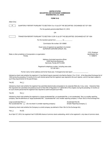 Thumbnail Superior Group of Companies 10-Q Quarterly Report FY2016 