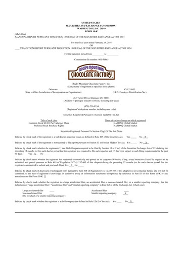 Thumbnail Rocky Mountain Chocolate Factory 10-K Annual Report 2016