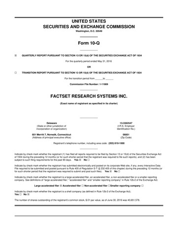 Thumbnail FactSet 10-Q Quarterly Report FY2016 
