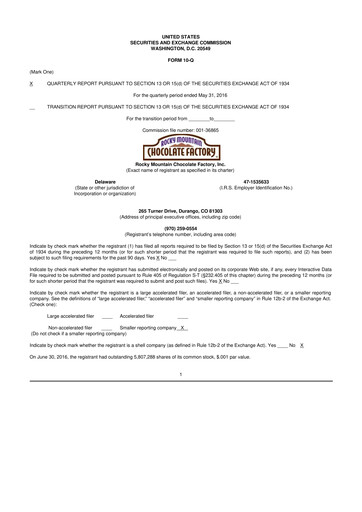 Thumbnail Rocky Mountain Chocolate Factory 10-Q Quarterly Report FY2017 