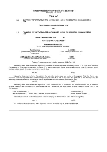 Vorschaubild Insteel Industries 10-Q Quartalsbericht  