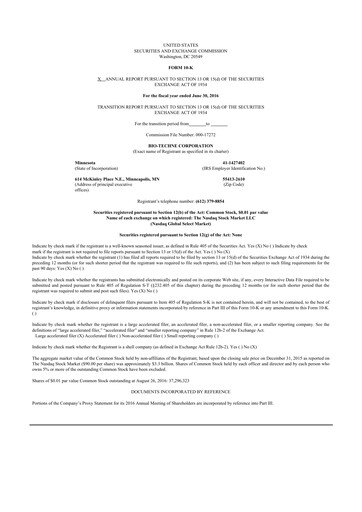 Thumbnail Bio-Techne 10-K Annual Report 2016