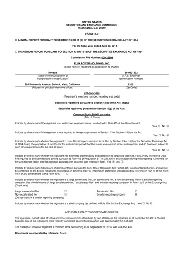 Thumbnail Flux Power 10-K Annual Report 2016