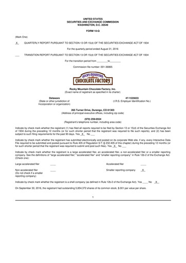 Thumbnail Rocky Mountain Chocolate Factory 10-Q Quarterly Report FY2017 