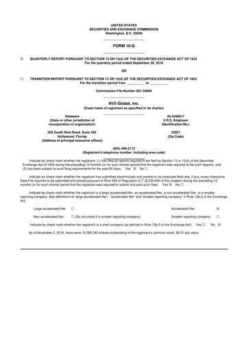 Thumbnail NV5 Global
 10-Q Quarterly Report FY2016 