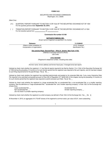 Miniature Nathan's Famous 10-Q Rapport trimestriel 2017 